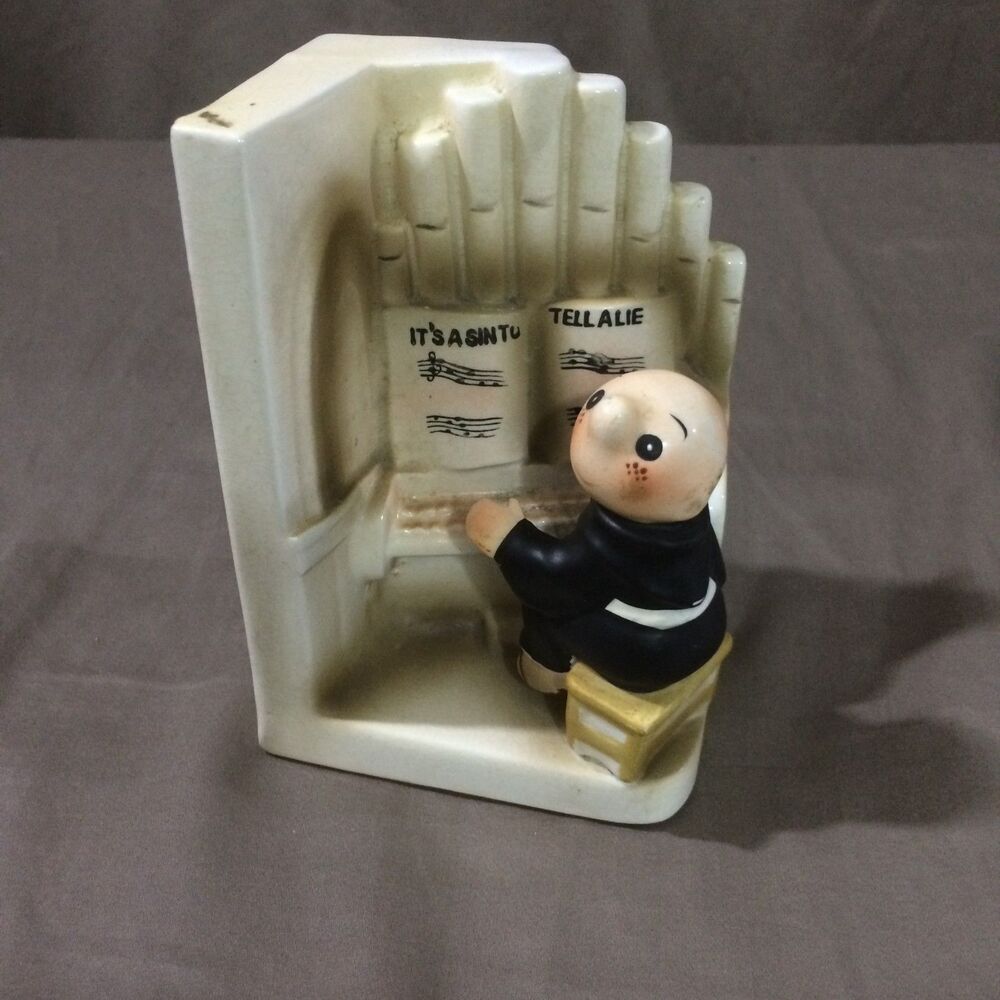 Vintage 1958 Brother Juniper Shafford Ceramic Organ Music Bookend Publishers